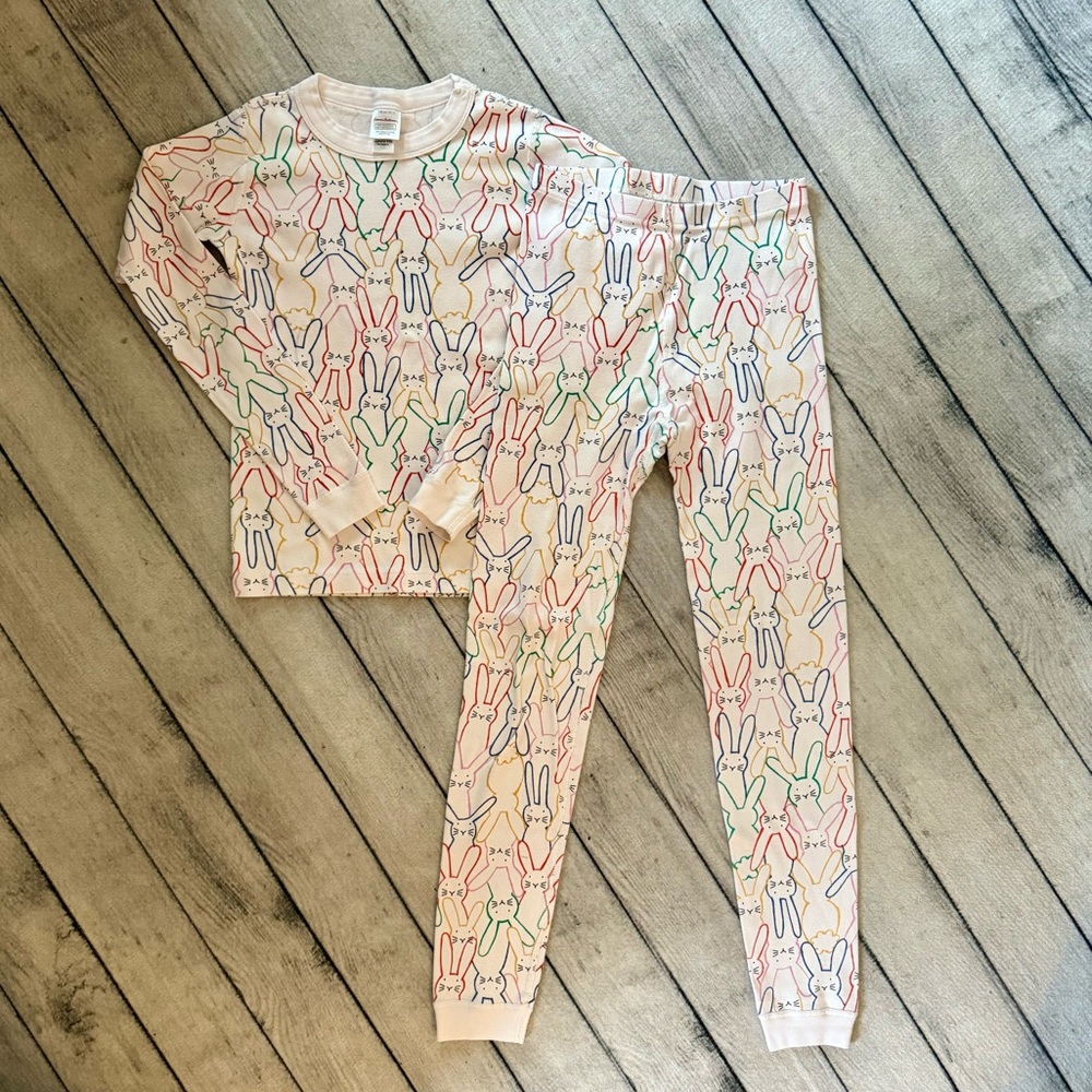 Hanna Andersson Kids Pajamas, Sz 12, Easter, Bunny, Spring, Pajama Set, EUC!